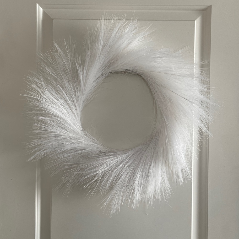 Wreath made of faux pampas